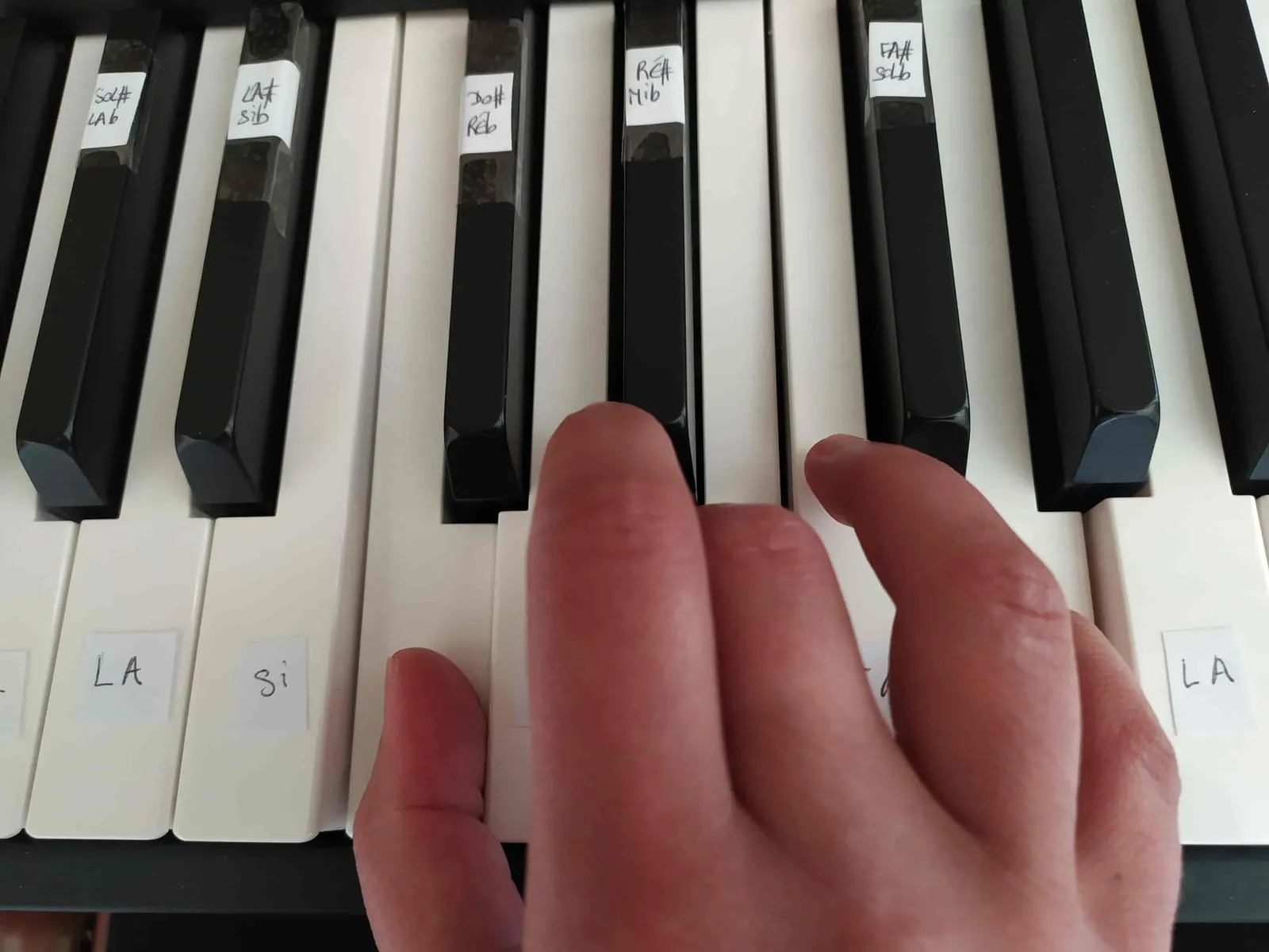 Autocollants pour piano : le positionnement en haut des touches