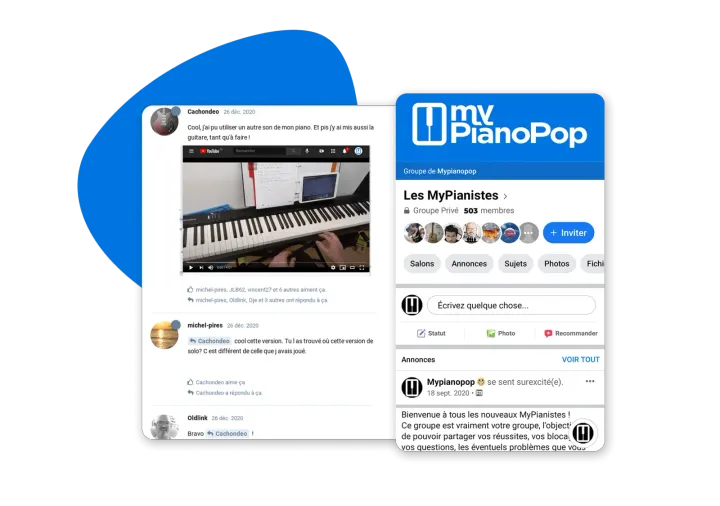 La communauté privée des MyPianistes (groupe Facebook « Les MyPianistes »)